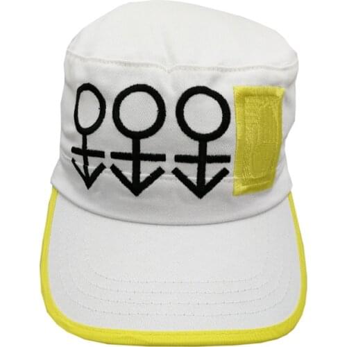 JoJos Bizarre Adventure Anime Casual Cap Kujo Jotaro Cosplay White Peaked Snapback Hat
