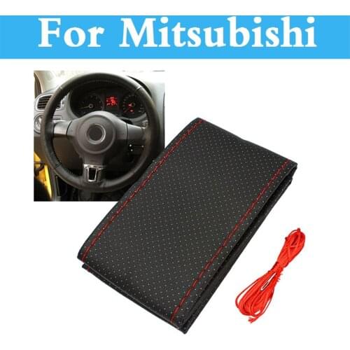 Leather Handlebar Braid Steering Wheel Cover Diy For Mitsubishi Carisma Challenger Colt Eclipse Ek Endeavor Airtrek Asx Attrage