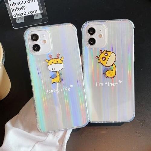 Cute Cartoon Laser Tpu Phone Case for Iphone 12 Pro Max Xr Xsmax Side with Print Soft Cover for Iphone 11 Promax 7 8 Plus
