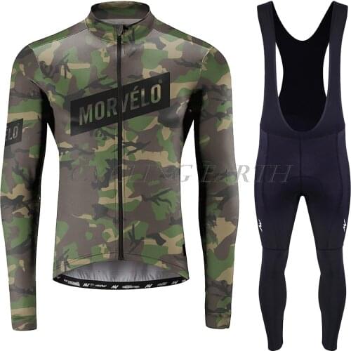 MORVELO 2020 long sleeve Cycling Jersey Breathable Summer Set Racing Bike Cycling Suit MTB Men Bicycle Cycling Clothing