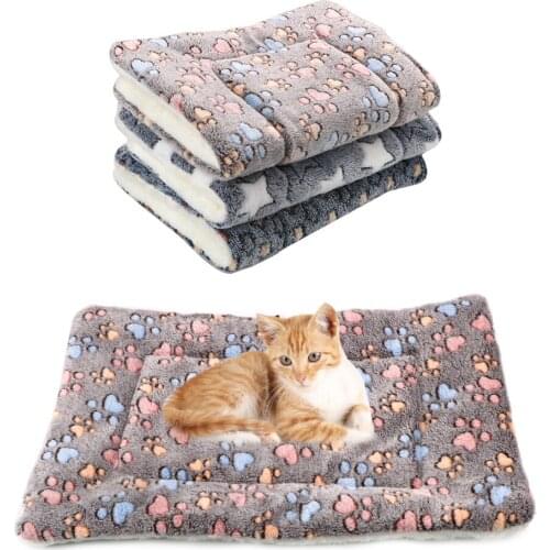 Soft Flannel Thickened Pet Soft Fleece Pad Pet Blanket Bed Mat For Puppy Dog Cat Sofa Cushion Home Rug Keep Warm Sleeping Cover