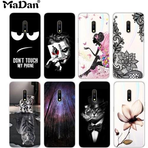 Soft Cover For OPPO Realme X Case 6.53" Color Transparent Silicone Phone Cases For Realme X Cover Case Cartoon fundas Coque