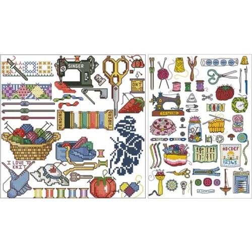 Sewing tools patterns counted 11CT 14CT 18CT DIY Cross Stitch Sets wholesale Cross-stitch Kits Embroidery Needlework