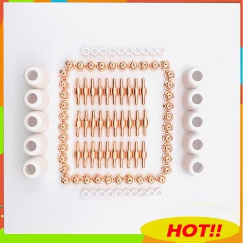 100Pcs PT-31 LG-40 consumables Air Plasma Cutter Cutting Nozzles Electrode Tip Torch Consumable Kits 40A Fit For LGK-40 CUT-40