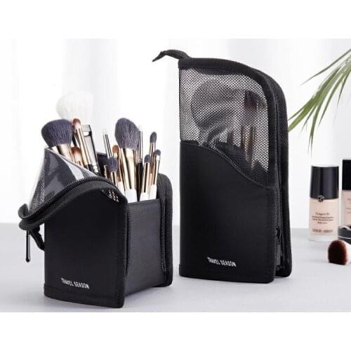 New Fashion Cosmetic Bag for Women Clear Zipper Makeup Bag Travel Female Makeup Brush Holder Organizer Toiletry Bag