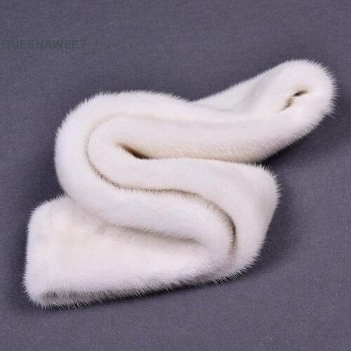 027 2019 New Winter New Real Natural Mink Fur Scarf Lady 100% Women Neck Warmer Luxury Mink Fur Shawl Winter Scarf