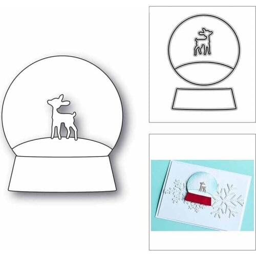New Christmas Gift Fawn Crystal Ball 2020 Metal Cutting Dies for DIY Scrapbooking and Card Making Decor Embossing Craft No Stamp