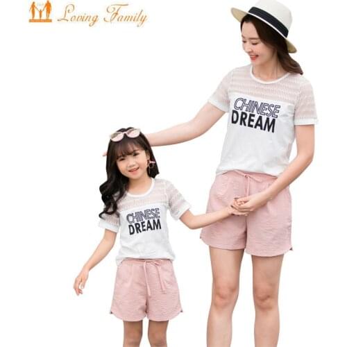 Mother Daughter Clothes Family Matching Outfits Women Girl Clothes Set Family Clothing 2020 Summer Style T-shirt Short Pants