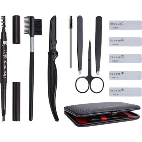 8 in 1 man Eyebrow Trimming Kit , Portable Tweezer and Scissor Set for Eyebrow Grooming Eyebrow Care Kit for Men Women