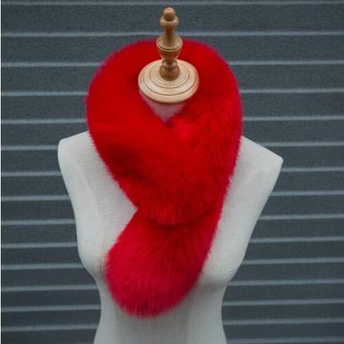 Qearlstar Womens Faux Fur Scarf 2019 New Winter Fake Fox Fur Collar Solid Warm Wraps Female All-match Fashion Muffler FY02