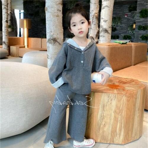 Girls Suits Sweatshirts +Pants Sets Kids 2021 Loose Spring Autumn Teenagers Tracksuits Formal Outfits Sport Children Clothing Se