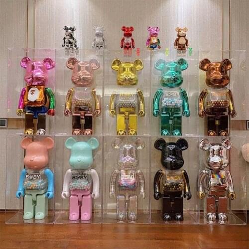 28CMViolent bear creative building blocks bear good luck lucky cat trendy desktop decoration cute hand-made model peripherals