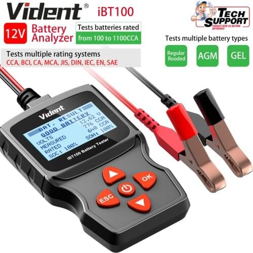 Vident iBT100 12V Battery Analyzer Automotive Tester 100-1100CCA