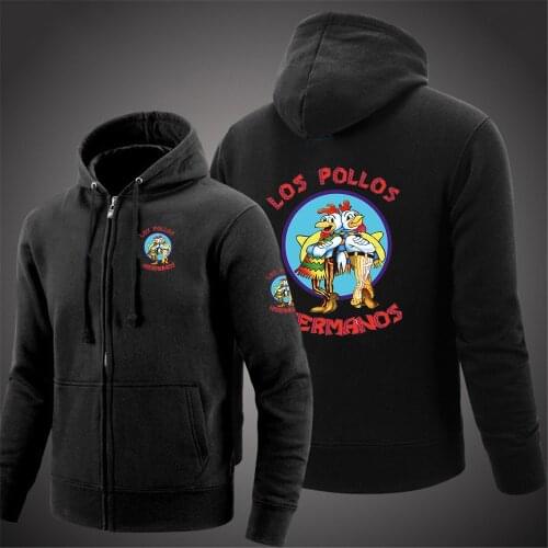 2021Spring Autumn Mens Breaking Bad Cardigan Hoodie Print Hooded Loose Stylish LOS POLLOS Hermanos Comfortable Sweatshirt