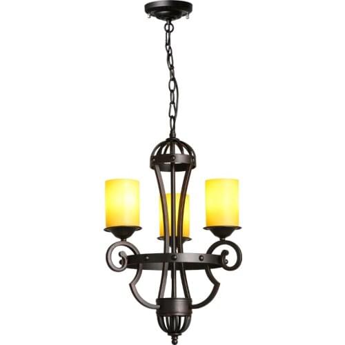 Vintage Retro Lamp Led Pendant Light Fixture Iron Industrial Hanging Lamps Restaurant Bar 3 Heads Iron Glass Home Lighting