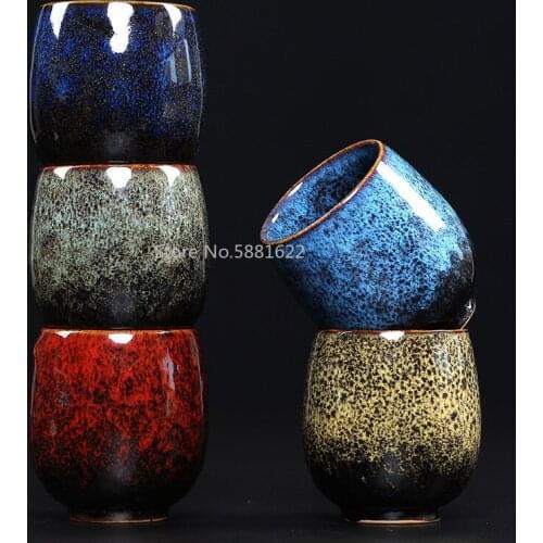 Change Glazed Tea Cup Big Size Ceramic Teacup 150ml Drinking Travel Drinkware Porcelain Coffee Mug