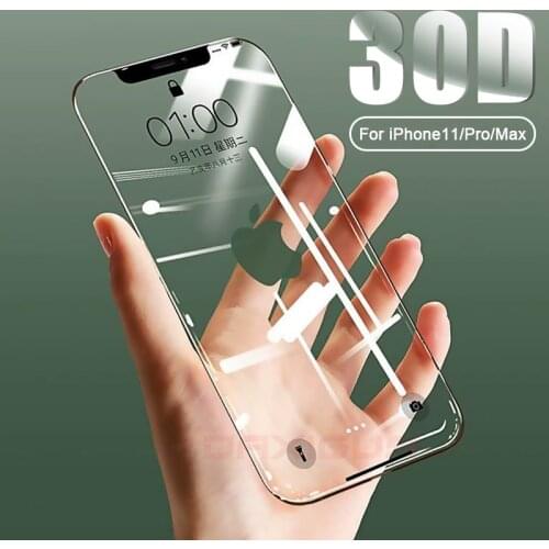 30D Full Cover Tempered Glass For iPhone 11 Pro Max Glass X XS Max XR Screen Protector Glass On For iPhone 6 6s 7 8 Plus X Film