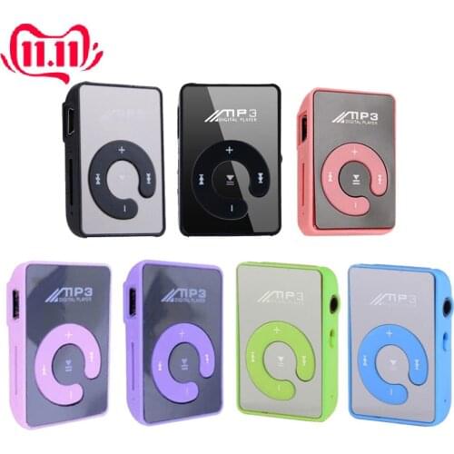 Mirror Portable Music MP3 player Mini Clip MP3 Player waterproof sport mp3 music Media player mp3 Support For Micro SD TF Card