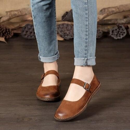 Genuine Leather Flat Shoes Pregnant Women Shoe Solid Round Toe Mother Moccasins Driving Women Flats Shoes Plus Size 35-42