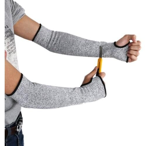 1pc/1 pair Heat Resistant Sleeves Safety Anti-Cut Fishing Gloves Workplace Arm Guard Protection Armband Fishing Gloves Grey
