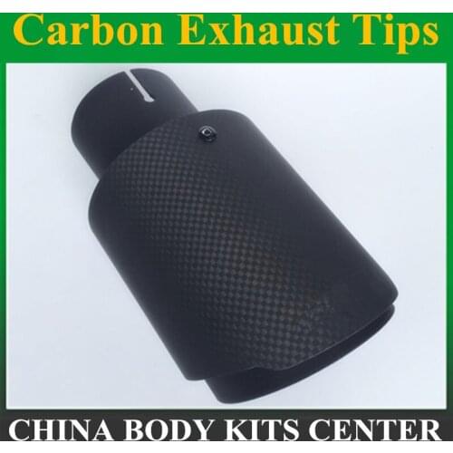 1 Pcs black universal various sizes carbon fibre car exhaust muffler tip straight Matt twill +black