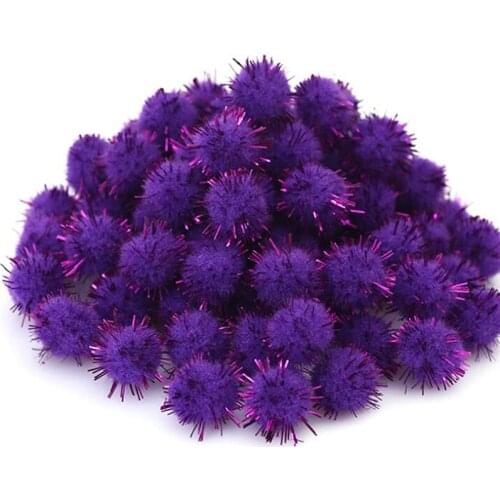 100pcs/pack Mini Lightweight DIY Handmade Sparkle Glitter Poms Balls for Home Decor Xmas Decoration Arts Craft 3 Color
