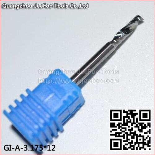3.175*12 Acrylic Tools Single Flute Sprial Bit /computer carving knife / cnc engraving tools A series