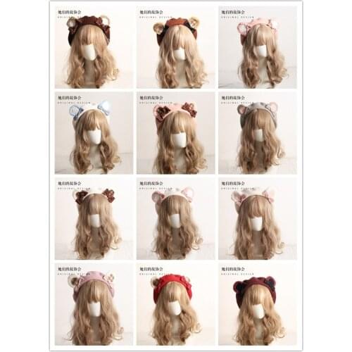 New Lolita Mori Girl Handmade Painter Cap Warm Women Dome Hat Headwear Japanese Winter Sweet Cute Cat & Bear Ears Bowknot Berets