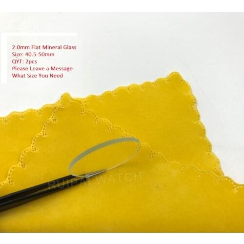 Free Shipping 2mm Selected Size 40.5~50mm Flat Mineral Round Watch Glass Watch Repair Crystal 2Pcs