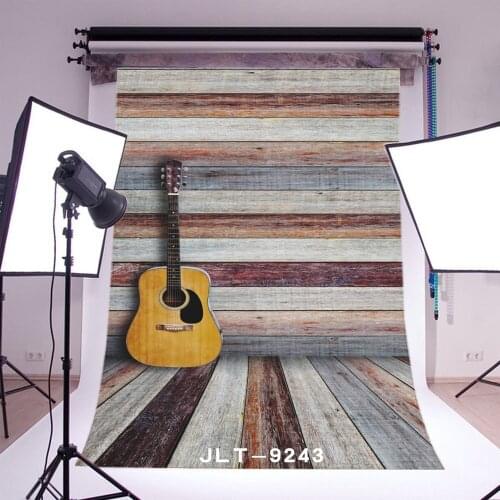 Photography Backdrops Violin Multicolor Paint Weathered Nostalgia Stripes Wood Floor Seamless Photo Background