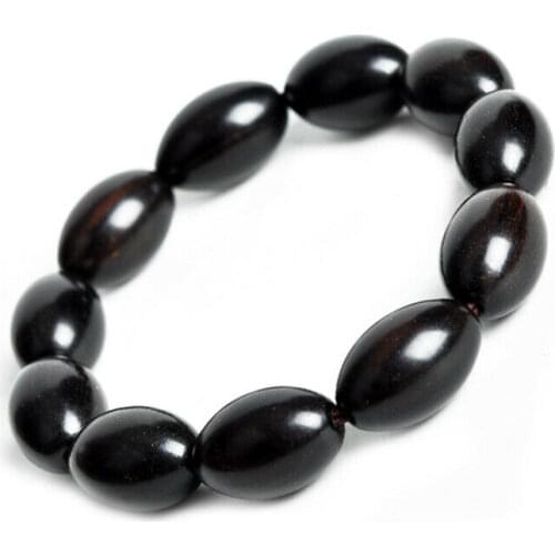 Ebony Wood Olive and Abacus Bead Tibetan Buddhism Bracelet