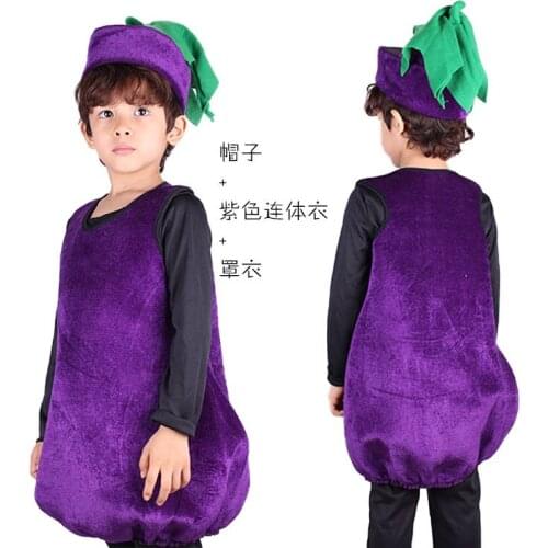 Childrens Fruit Eggplant Costume Cosplay For the Holiday Party Stage Performance Show