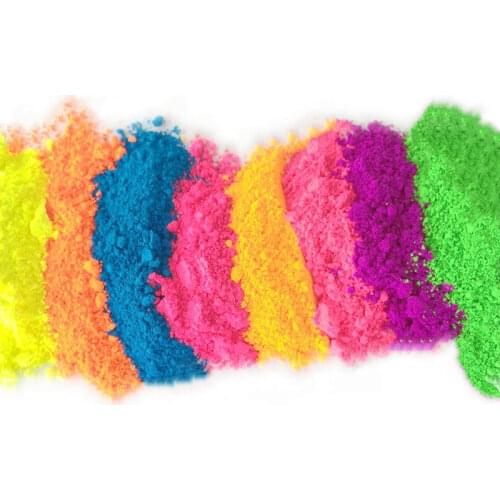 1lot=5colors,100grams per color)Mixed 5 NEON Colors Fluorescent Phosphor Pigment Powder for Nail,glow under ultraviolet light