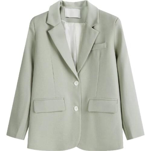 2021 spring and autumn new style suit jacket women loose Blazers solid color with pockets