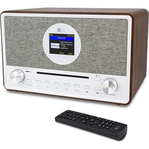 Internet Radio Dimmable Wi-Fi & Bluetooth CD SD/TF Card UPnP DLNA Player Programmable Sleep Timer & Alarm Clock US Plug