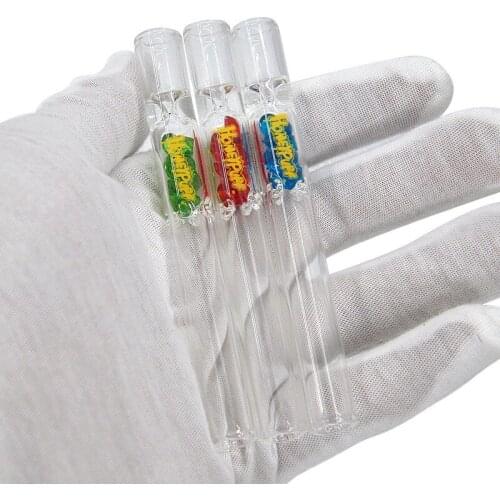 Borosilicate Glass Smoking Pipe Kit with Filter Tube+Metal Tip Storage Case+Small Hookah Brush Combined Weed Accessories