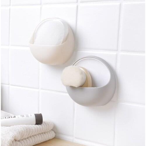 Kitchen Bathroom Sucker Soap Box Toilet Creative Simple Box Soap Dish Wall Hanging Asphalt Rack Closet Organizer