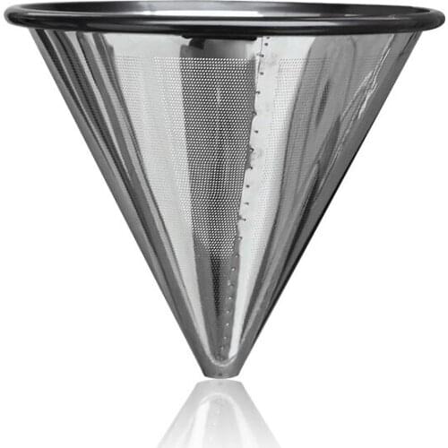 Stainless Steel Pour Over Coffee Filter Reusable Paperless Cone Dripper for Coffee Maker RERI889