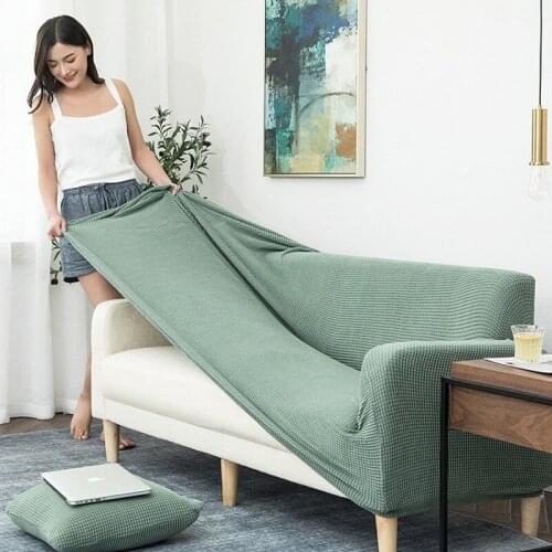 1/2/3/4 Seat Solid Color Four Seasons Universal Sofa Cover Fashion Knitted Stretch All-inclusive Sofa Cover Sofa Cushion