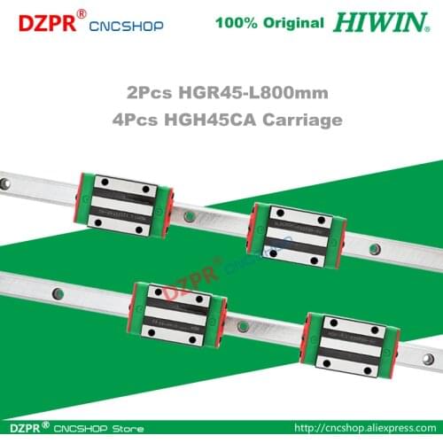 Original HIWIN HGR45 Linear Guide 800mm 31.50in Rail HGH45CA Carriage Slide for CNC Router Engraving Woodwork Laser Machine