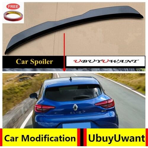 UBUYUWANT Rear Roof Lip Spoiler For Renault NEW Clio Hatchback Spoiler 2020 2021 Spoiler ABS Universal Car Tail Wing Decoration