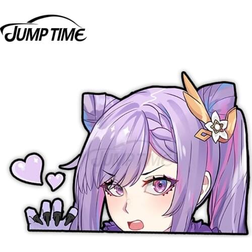 JumpTime 13 x 8cm KEQING DANGEROUS BEAST Mashu Genshin Impact Car Bumper Window Stickers Vinyl Decal Anime Waterproof Vehicle