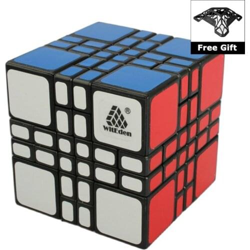 WitEden 4x4x4 Mixup Plus Magic Cube Speed Puzzle Cubing Educational Toys with Bracket