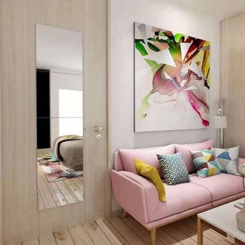 Mirror Self-Adhesive Paper 3 Square Mirror Stickers Acrylic Wallpaper Diy 3D Wall Stickers Living Room Bathroom Decoration