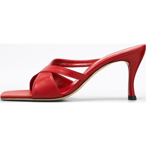 MUMANI Woman‘s 2021 New Outside Slides Genuine Leather Increase Summer Mules Sandals Modern Slippers High Heels Lady Footwear