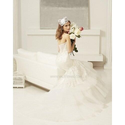 Free shipping new fashion 2018 lace mermaid sweetheart backless beaded crystal elegant bridal gown mother of the bride dresses