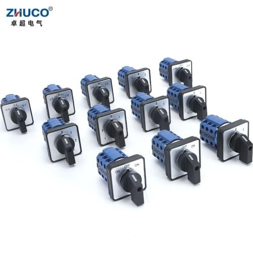 ZHUCO SZW26/LW26-20 20A 660V 64X64 mm 48X48 mm Panel mount 3 Poles 12 screws Power Knob Selection Cam Rotary Changeover Switch