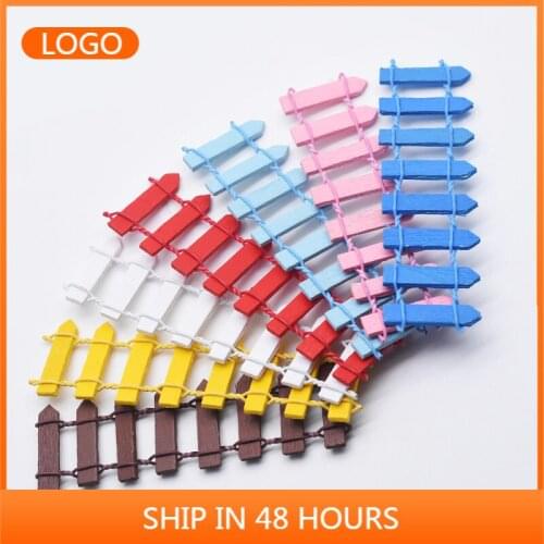 10pc/lot Mini Wooden Fence Cake Decoration Plug-in Color Small Micro-landscape Ornament Baking Accessories birthday baking D354