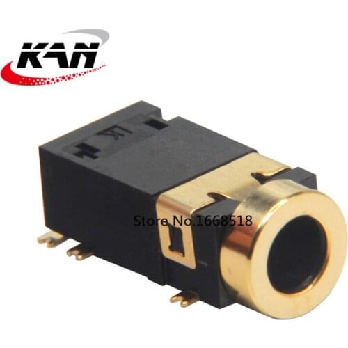 10 PCS PJ-342H 3.5mm Headphones Jack with Copper Head 6-Leg Patch with 2 Fixed Posts Audio USB Interface