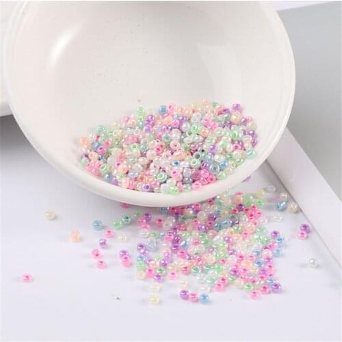 10g/600Pcs/Pack Cream Glass Beads 2mm Glossy Czech Round Spacer Glass Bugle Seedbeads For Craft Jewelry Garment DIY Accessories